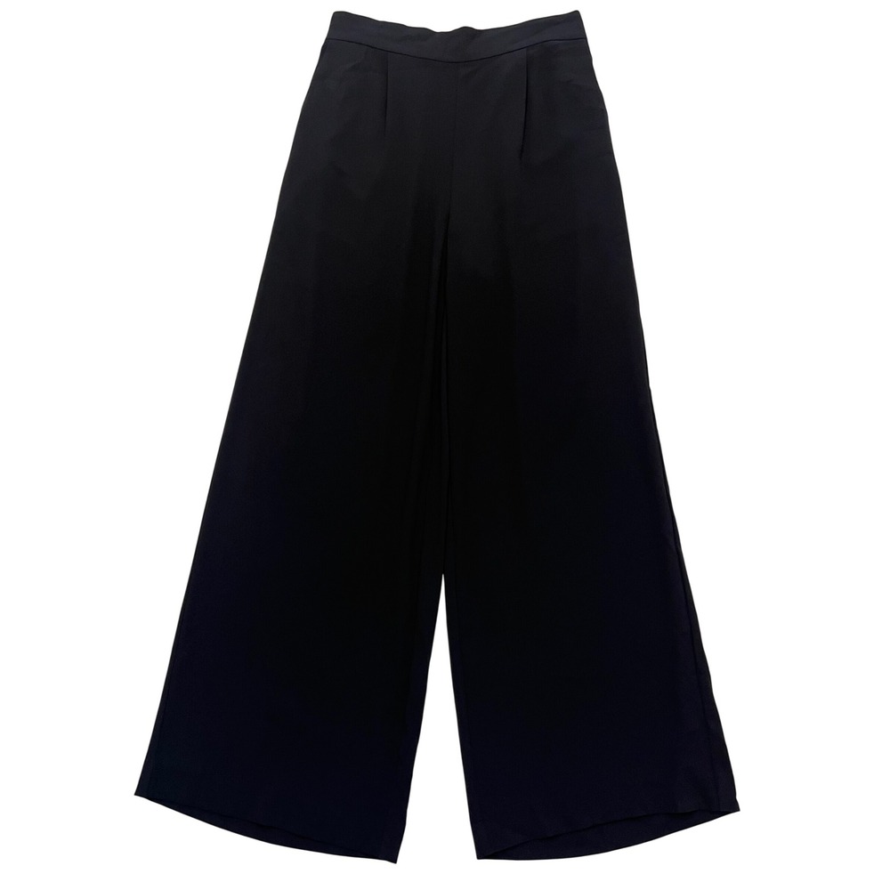 Madewell Black High Rise Pleated Wide Leg Flowy Classic Capsule Wardrobe Pants M